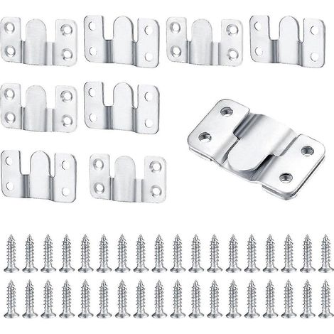 Lot de 10 supports de fixation encastrés pour meubles et cadres photo muraux en acier inoxydable (1/4)