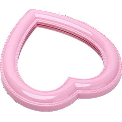 Miroir de maquillage en forme de cœur, miroir cosmétique mural, miroir de bureau, miroir de chambre, cadeau 17,5 x 18,5 cm rose (1/4)