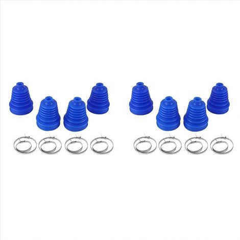 Kit de 8 soufflets de cardan en silicone pour voiture, à vitesse constante, avec fixation à rotule universelle et collier de serrage. (1/5)