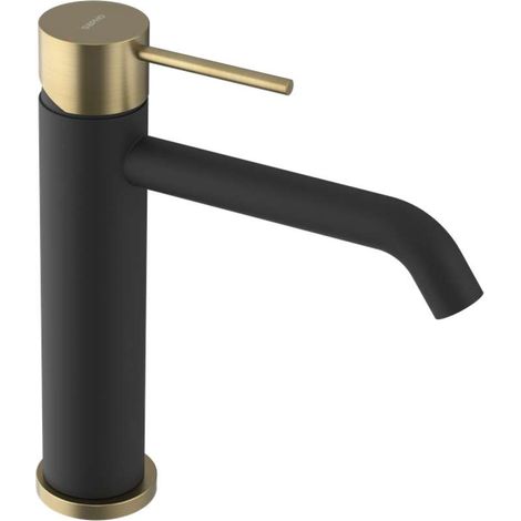 Sapho Ultramix - Waschtischarmatur, mattes Schwarz/mattegold UT004BG (1/2)