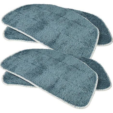 vhbw 4x Cleaning Pad compatible with Leifheit 11940, 11942 Hot Spray Steamer, Steam Mop - Microfibre grey-blue