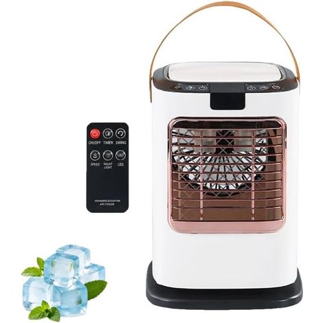 USB-betriebener Tischventilator mit Sprühnebelfunktion, Timer, oszillierendem Luftbefeuchter, Fernbedienung und ABS-Wassertank. (1/5)