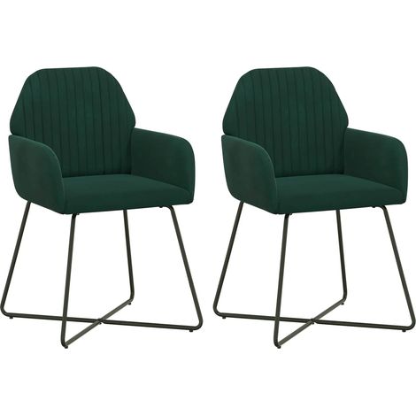 Esszimmerstühle 2 pcs Samt (V) Dunkelgrün 55 x 50 x 84 cm vidaXL (1/5)