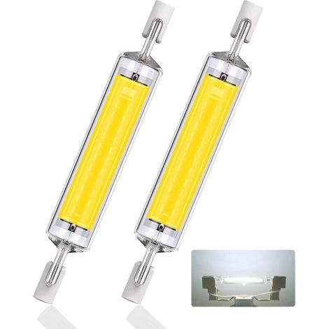 YMYNY R7S LED 118mm, Kaltweiß 6000K, 10W, Ersetzt Halogen. R7S J118 100W, AC 220V-240V, 1000lm, Abstrahlwinkel 360°. R7S COB LED Linearlampe, 118mm, 2 Stück (1/4)
