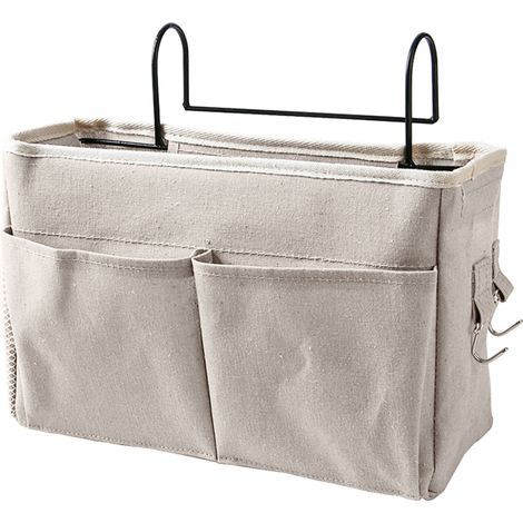 Sac de rangement suspendu pour lit à plusieurs compartiments, organisateur de lit gain de place pour dortoir, hôpital, canapé, poche de lit pratique et résistante (1/5)