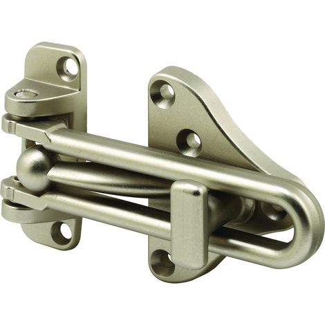 Sécurité U 11316 Swing Barre de porte Garde avec haute sécurité Serrure auxiliaire, finition nickel satiné, 1-pack (1/5)