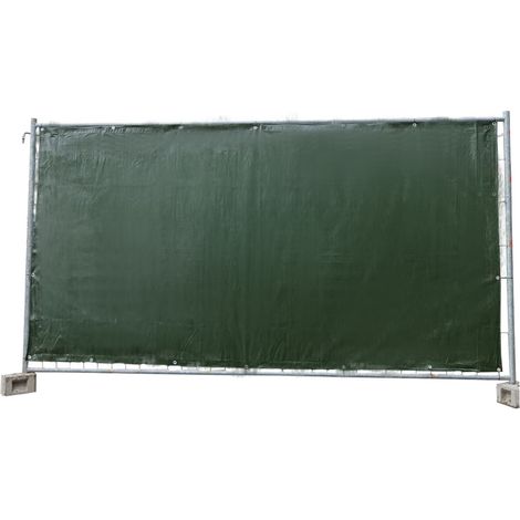 10 Stück Bauzaunplane 160g/m²  grün PE 1,76m x 3,41m