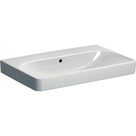 Geberit Smyle Square - Waschtisch 75x48x17 cm, mit Überlauf, ohne Hahnloch, weiß 500.249.00.2 (1/5)
