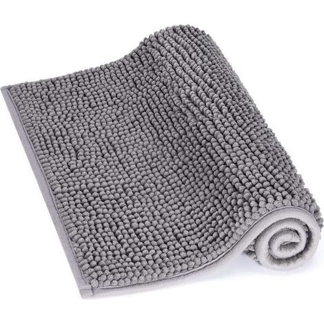 Saugfähige, rutschfeste Badematte 60 cm x 40 cm aus Chenille-Mikrofaser für das Badezimmer (1/4)