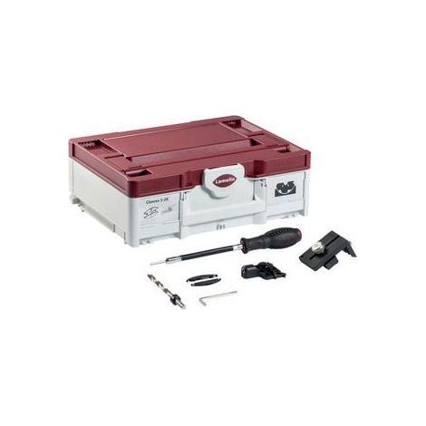 Lamello – Lamelleuse Clamex S-20 – 80 paires – Gabarit de perçage Ø 6 mm – Pour assemblage bois dur – Alimentation 230V