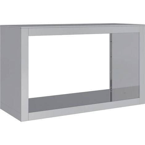Portalegna 100 x 40 x 60 cm acciaio zincato grigio 020043696