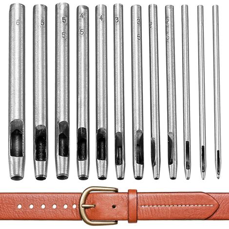 Lochstanzer Set 12-tlg Edelstahl 0,5-6 mm Leder Stoff (1/5)