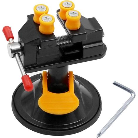 Der Mesee Mini Universal-Saugschraubstock mit einer um 360 Grad drehbaren Gravierbacke dient als Spannvorrichtung für die Uhrenreparatur, DIY-Gravur, Nussschnitzerei und Schmuckherstellung.