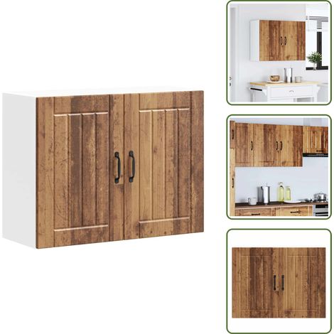 vidaXL Küchen-Hängeschrank Lucca Altholz-Optik Holzwerkstoff (1/5)