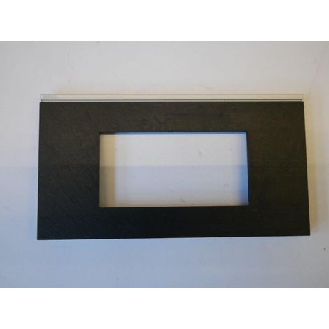 Plaque de finition pierre anthracite 4 modules horizontal entraxe 71mm finition dark rock serie Gallery HAGER