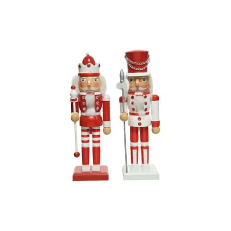 Statuina in legno bianca e rossa soggetti assortiti 25cm 1 pezzo