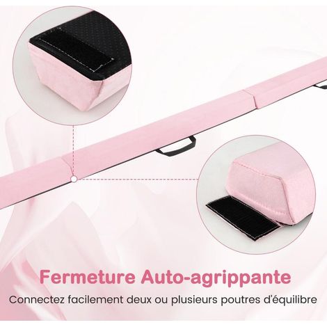 Tous niveaux, poutre d’équilibre au sol pour entraînement gym à la maison, pliable, légère, rose (1/5)