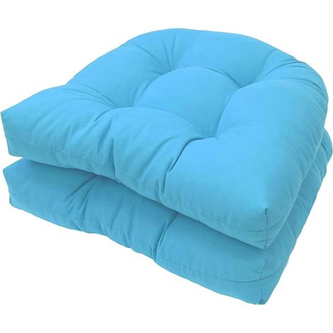 Ensemble de 2 housses de coussin, dimensions 48 × 48 cm, coussins d'assise confortables, coussins de dossier en forme de U, coussins pour canapé en osier, adaptés aux chaises en osier, aux meubles de (1/5)