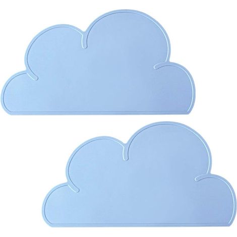 Set de table enfant 2 pièces en forme de nuage (bleu clair)