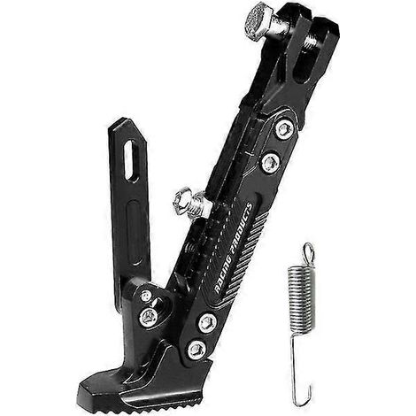 Motorrad-Seitenständer, verstellbar, aus Metall, schwarz
