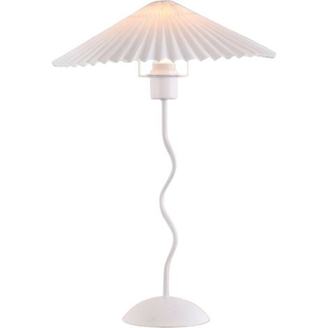 Lume in metallo bianco moderno abat jour attacco E27 lampada da tavolo con interruttore (1/3)
