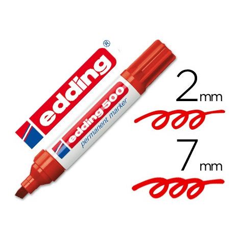 Rotulador permanente Edding 500 Rojo (10 Unidades)