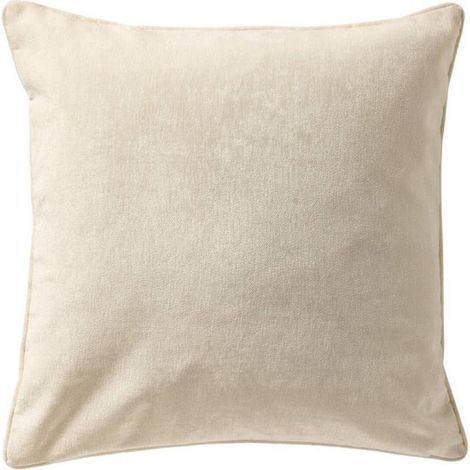 LEWY - Housse de coussin 60x60 cm - Velours brillant - Grande taille - Blanc neige - Blanc - Fermeture éclair - Coussin intérieur non inclus (1/5)