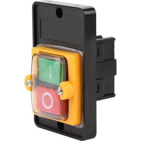 Interrupteur à bouton interrupteur pour bétonnière interrupteur à bouton étanche machine-outil, bouton de commutation étanche AC220V/380V 10A (sans boîtier inférieur)