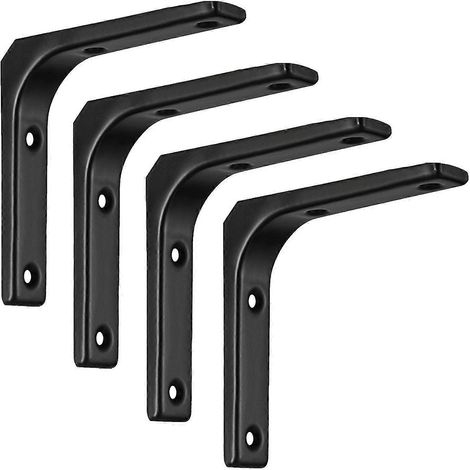 4 supports d'étagère robustes en acier, en forme de L, pour bricolage et durabilité. (1/4)
