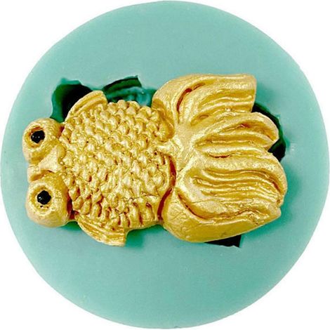 Moule en silicone pour petits poissons rouges, idéal pour la décoration de gâteaux, cupcakes, chocolats et autres douceurs. Parfait pour la création de bougies, savons et desserts. (1/5)