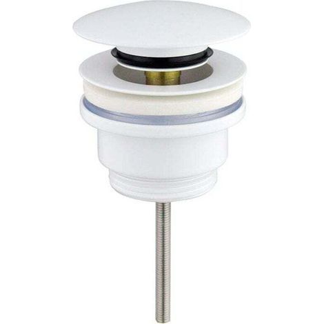 Bonde universelle clic-clac blanc mat pour éviers et bidets, écrou 1/4, laiton (1/4)