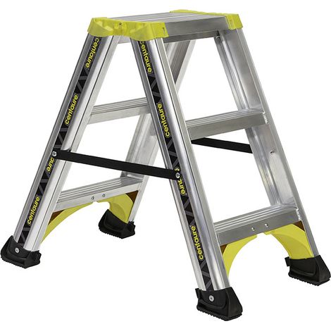 Matisère – Marchepied double accès 2x3 marches – Hauteur d'accès maxi 2,20 m – Profils aluminium antidérapants – Autostable et sécurisé