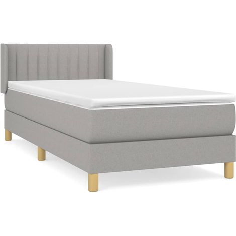 Maison Exclusive - Giroletto a Molle con Materasso Grigio Chiaro 90x200 cm Tessuto