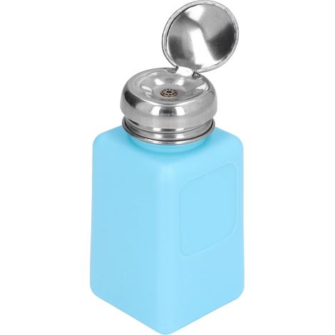 Flacon ESD 200 ml antistatique avec pompe doseuse et couvercle en acier inoxydable bleu (1/5)