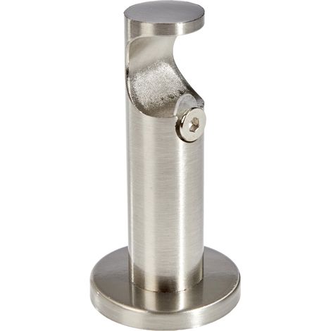 Gardinia 32557 Supporto con Base di Fissaggio per bastoni per Tende Ø 25 mm Aperto, Linea Windsor, Effetto Acciaio Inox, 8 cm (1/3)