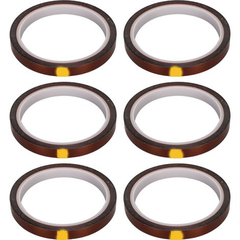 Lot de 6 rubans adhésifs haute température (ruban Pi, ruban pour mugs, ruban polyimide résistant aux hautes températures, ruban de sublimation, 0,6 cm) (1/5)