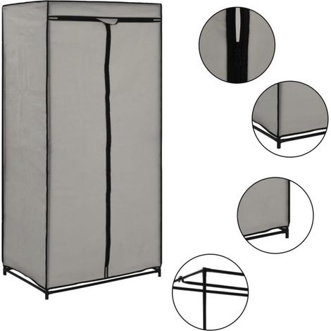 Garde-robe Design moderne, Armoire Etagère de rangement, Gris 75x50x160 cm OIB5688E (1/5)