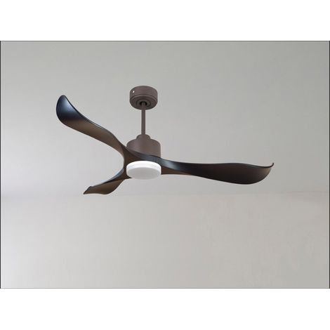 Le super destratificateur et ventilateur HVLS Ouray, 223 Cm design laiton pales noires, wifi thermostat. (1/5)