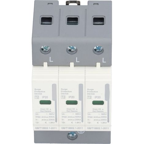 Parafoudre SPD 3P 40kA 220V 380V Protection Circuit Électrique Paratonnerre Modulaire (1/5)