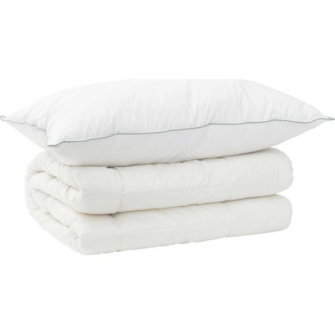 Bettdecke und Kissen Set 2 pcs 135x200 cm 4 Jahreszeiten Wolle vidaXL (1/5)