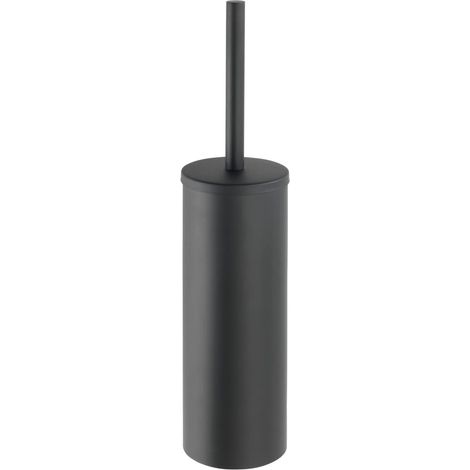 Brosse WC fermée inox noir mat matériel de vissage pour le montage mural inclus (1/5)