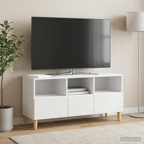 TV-Schränk Hochglanz Weiß 102 x 34,5 x 50 cm Holzwerkstoff (1/5)