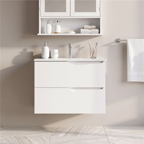 Yaheetech Mobile Bagno Sospeso con Lavabo Integrato 61 × 39,5 × 45,5 cm (1/5)
