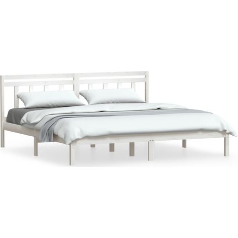 Lit Blanc Bois de pin massif 160x200 4 (1/5)