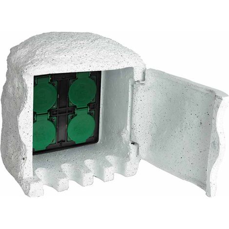 Maison Exclusive - Presa Elettrica da Esterno 4 Spine Impermeabile Resina Bianca (1/5)