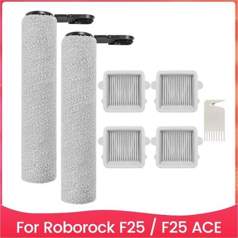 Kit D'Accessoires de Rechange pour Aspirateur pour Roborock F25 / F25 ACE, Comprenant 2 Brosses Rotatives et 4 Filtres. (1/4)