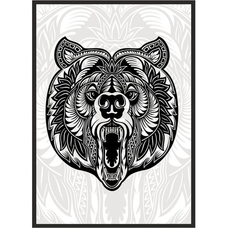 Bild Poster im Rahmen 53x73 cm Teddybär Tribal P590 (1/4)