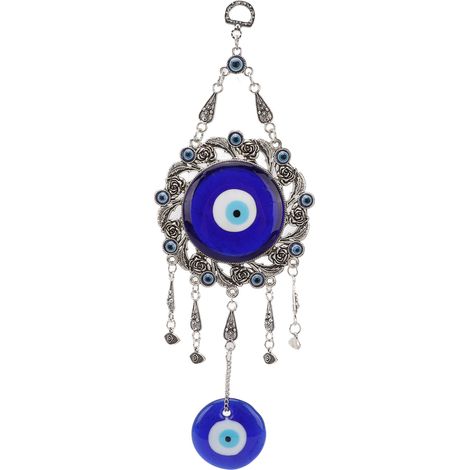 Blue Eye Wall Hanging Ornament Unique Pendant Hollow Flowers Turkish Lucky Wall Ornament for Home OfficeEyes (1/5)