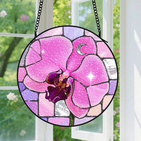 Suspension en vitrail, attrape-soleil unique élégant artistique, décoration porte fenêtre, cadeau Anniversaire pour femme, homme, collègue 20 cm (1/5)