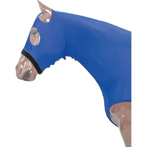 S = pony, Bleu marine: Capuchon en lycra avec fermeture éclair et ouverture pour les yeux et les oreilles (1/2)